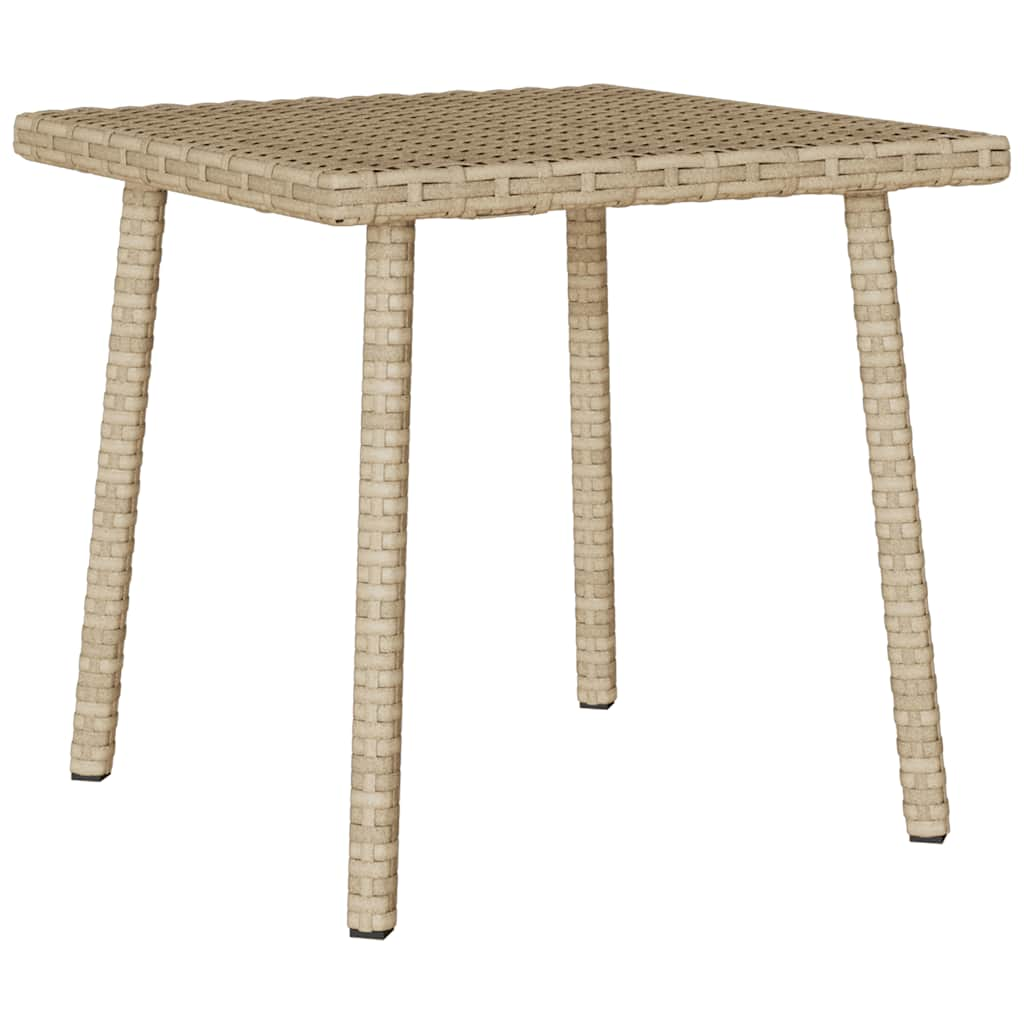 Table basse de jardin rectangulaire beige 40x40x37 cm rotin