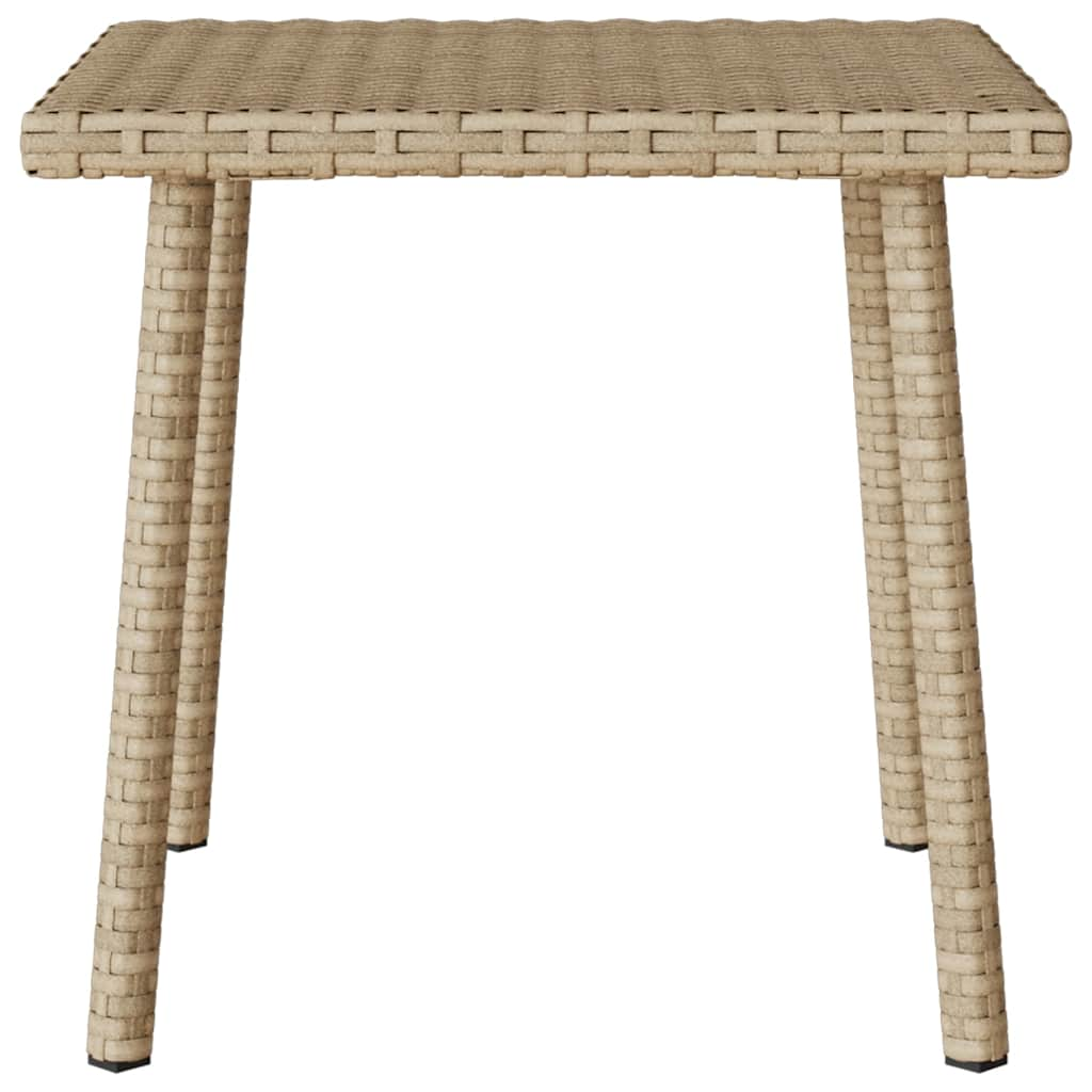 Table basse de jardin rectangulaire beige 40x40x37 cm rotin