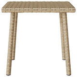 Table basse de jardin rectangulaire beige 40x40x37 cm rotin