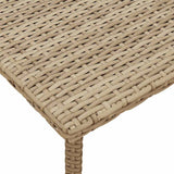 Table basse de jardin rectangulaire beige 40x40x37 cm rotin