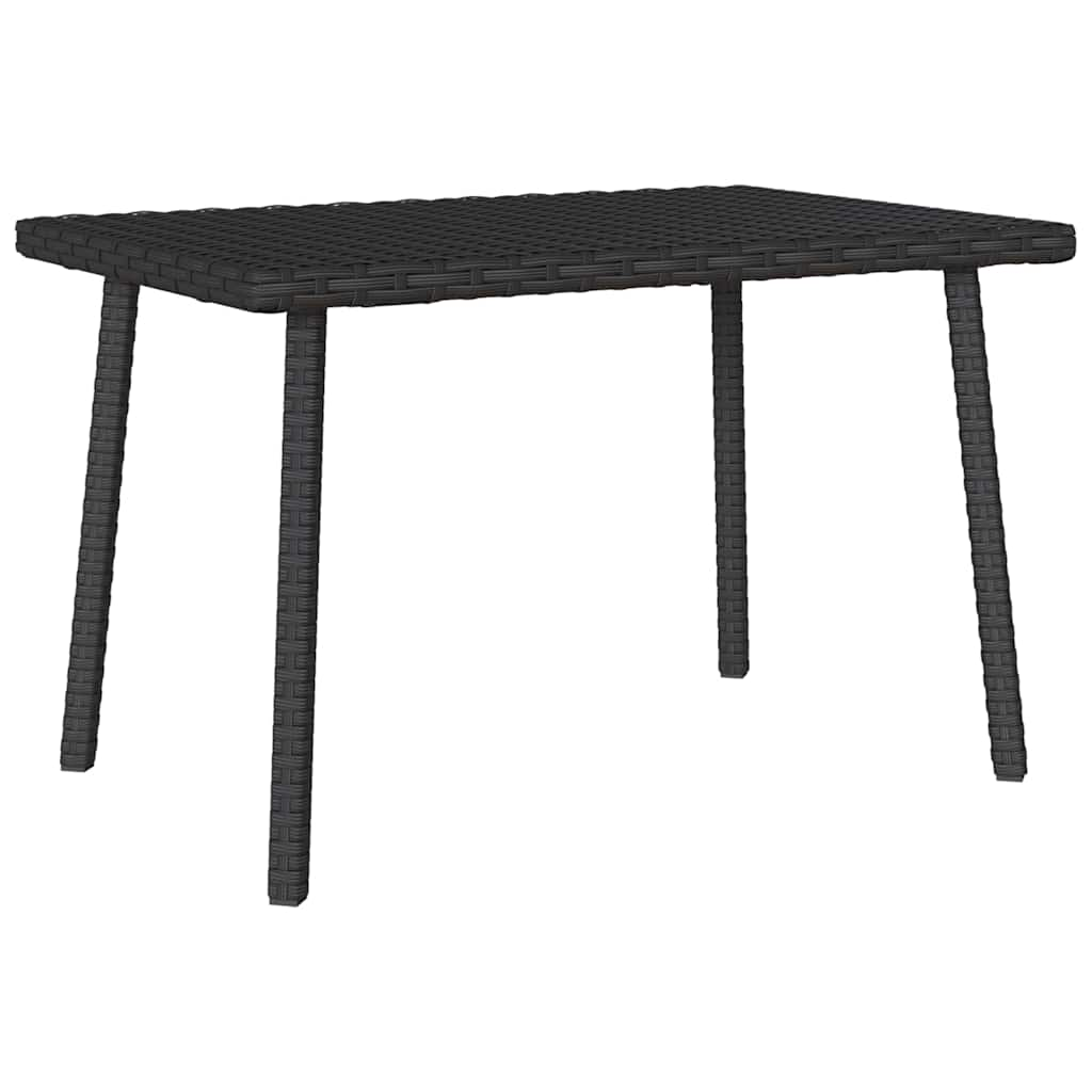 Table basse de jardin rectangulaire noir 60x40x37 cm rotin