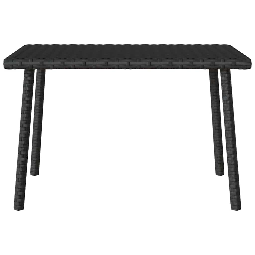 Table basse de jardin rectangulaire noir 60x40x37 cm rotin