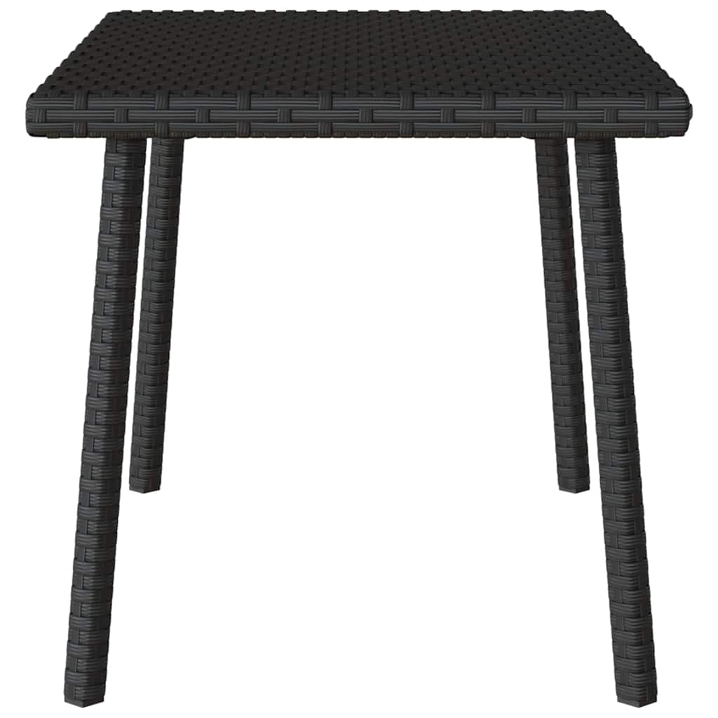 Table basse de jardin rectangulaire noir 60x40x37 cm rotin