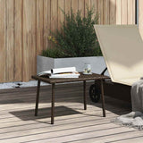 Table basse de jardin rectangulaire marron 60x40x37 cm rotin