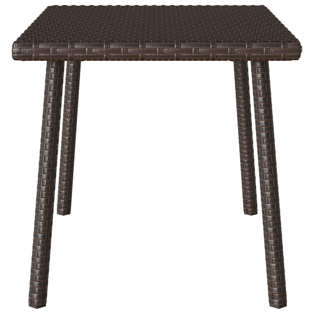 Table basse de jardin rectangulaire marron 60x40x37 cm rotin