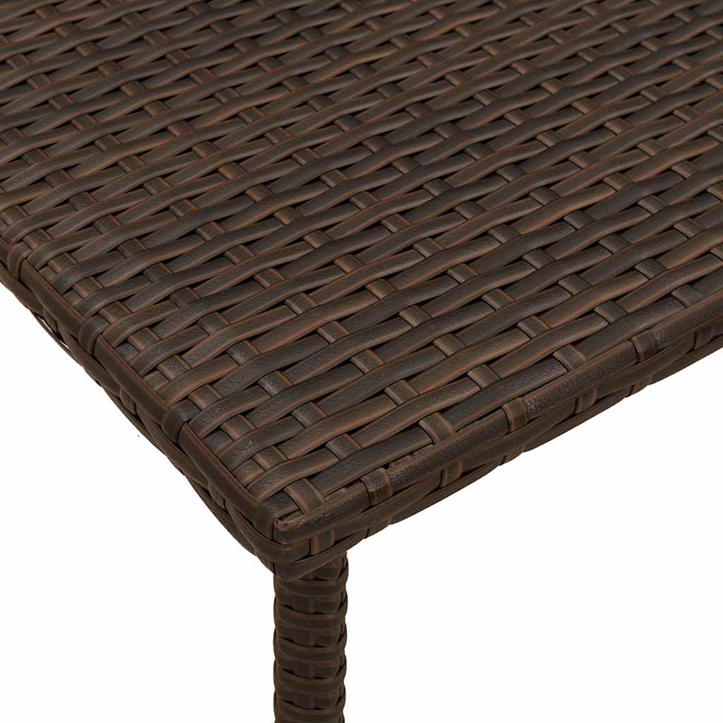 Table basse de jardin rectangulaire marron 60x40x37 cm rotin