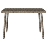 Table basse de jardin rectangulaire gris 60x40x37 cm rotin