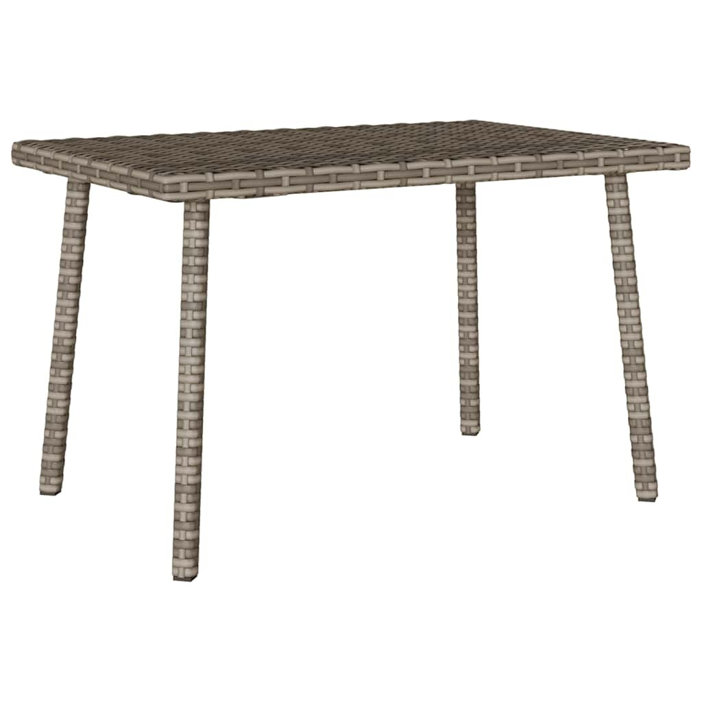 Table basse de jardin rectangulaire gris 60x40x37 cm rotin