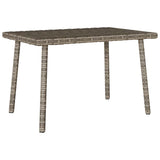 Table basse de jardin rectangulaire gris 60x40x37 cm rotin