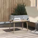 Table basse de jardin rectangulaire beige 60x40x37 cm rotin