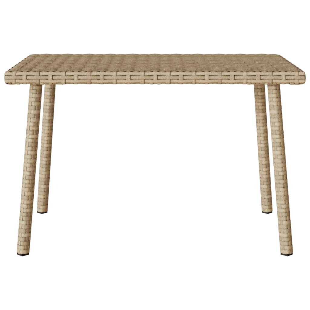 Table basse de jardin rectangulaire beige 60x40x37 cm rotin