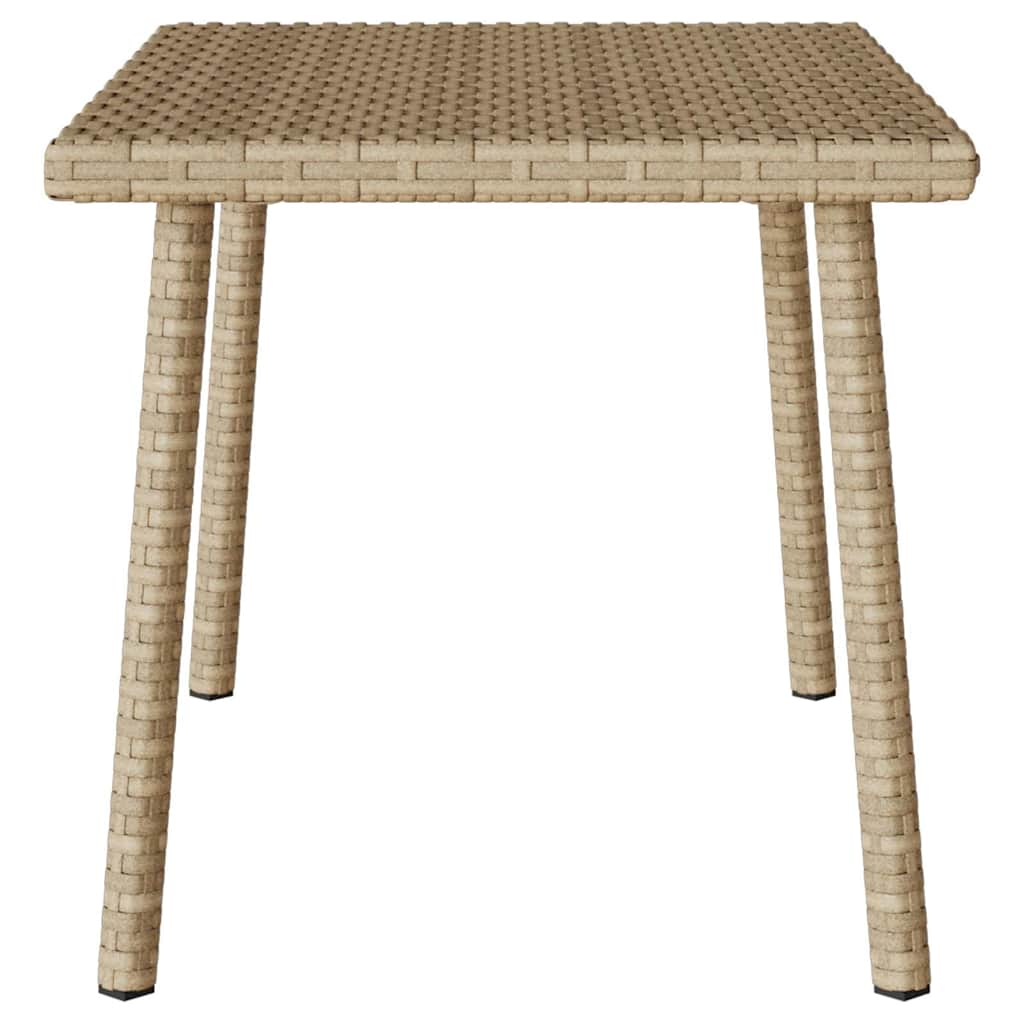 Table basse de jardin rectangulaire beige 60x40x37 cm rotin