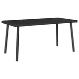 Table basse de jardin rectangulaire noir 80x40x37 cm rotin