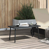 Table basse de jardin rectangulaire noir 80x40x37 cm rotin