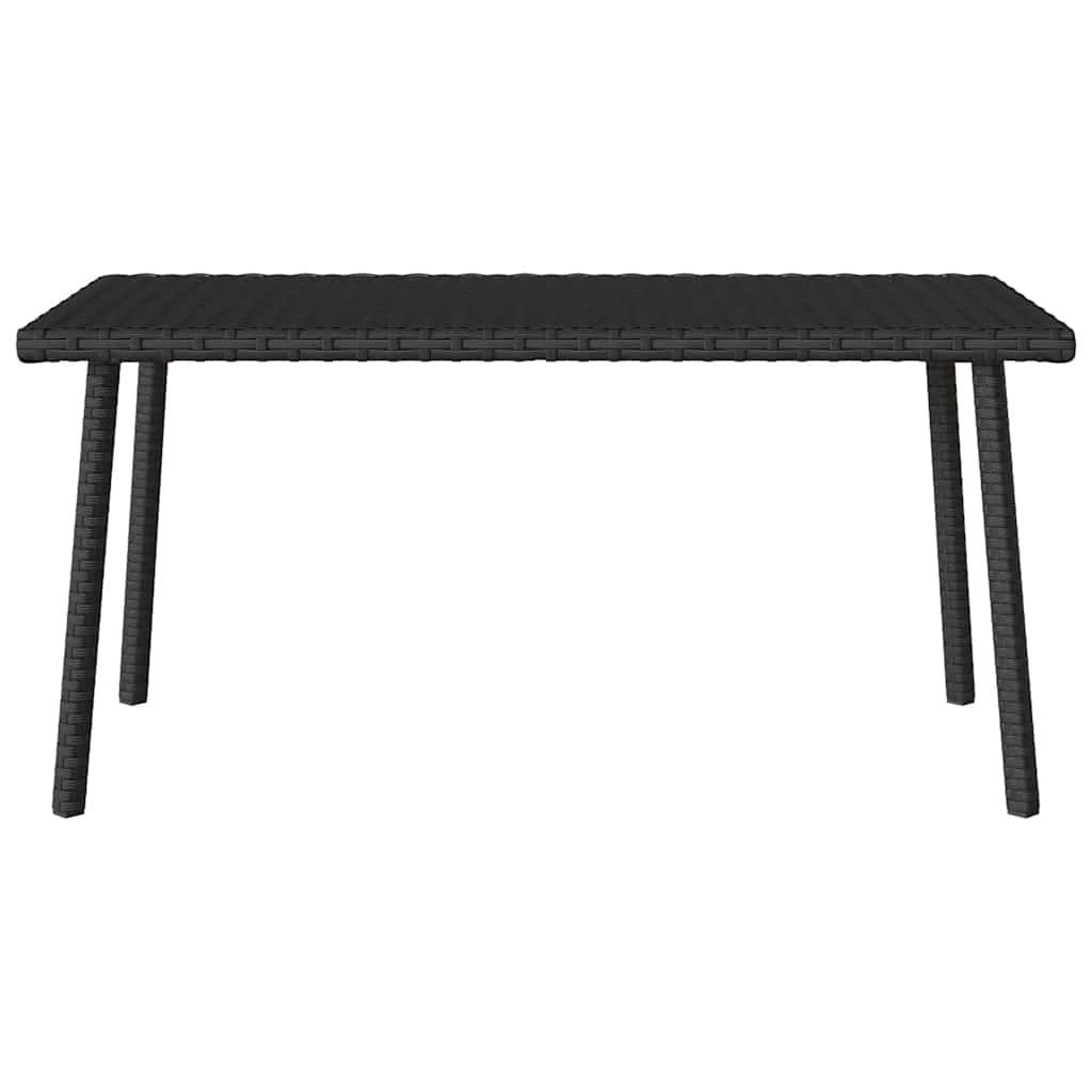 Table basse de jardin rectangulaire noir 80x40x37 cm rotin