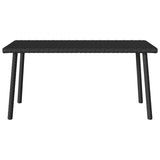 Table basse de jardin rectangulaire noir 80x40x37 cm rotin