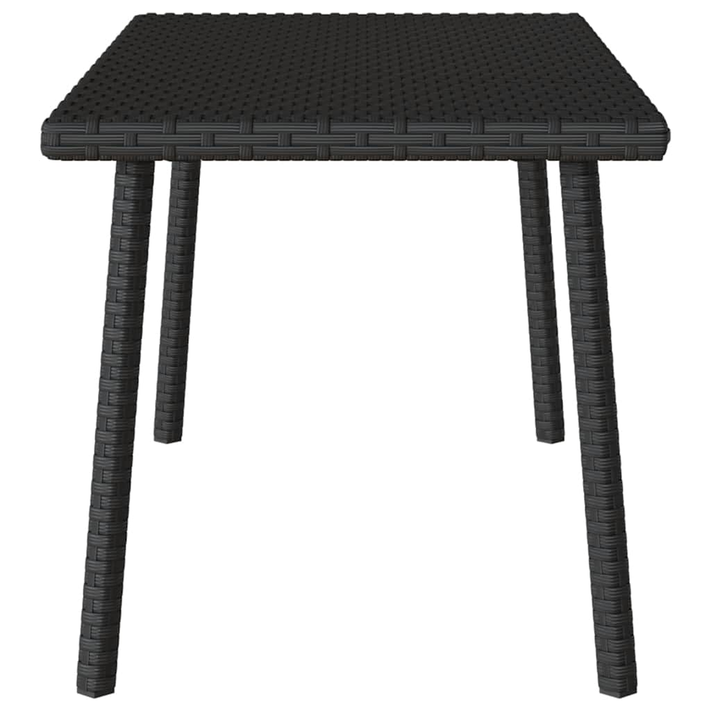 Table basse de jardin rectangulaire noir 80x40x37 cm rotin