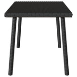 Table basse de jardin rectangulaire noir 80x40x37 cm rotin