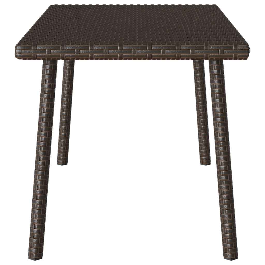 Table basse de jardin rectangulaire marron 40x40x37 cm rotin