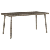 Table basse de jardin rectangulaire gris 80x40x37 cm rotin