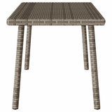 Table basse de jardin rectangulaire gris 80x40x37 cm rotin