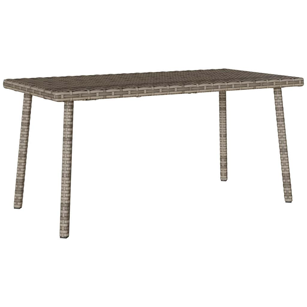 Table basse de jardin rectangulaire gris 80x40x37 cm rotin