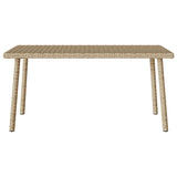 Table basse de jardin rectangulaire beige 80x40x37 cm rotin