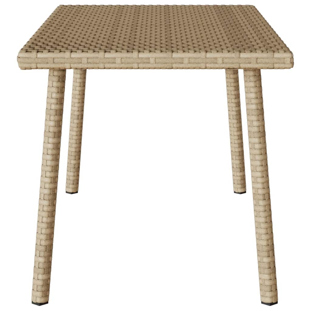 Table basse de jardin rectangulaire beige 80x40x37 cm rotin