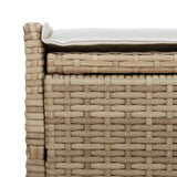 Banc de rangement extérieur coussin beige 100 cm résine tressée