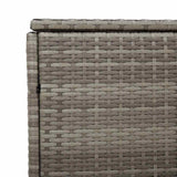 Boîte de rangement de jardin gris 110x50x58 cm résine tressée