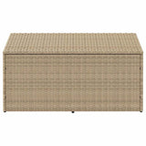 Boîte de rangement de jardin beige 110x50x58 cm résine tressée