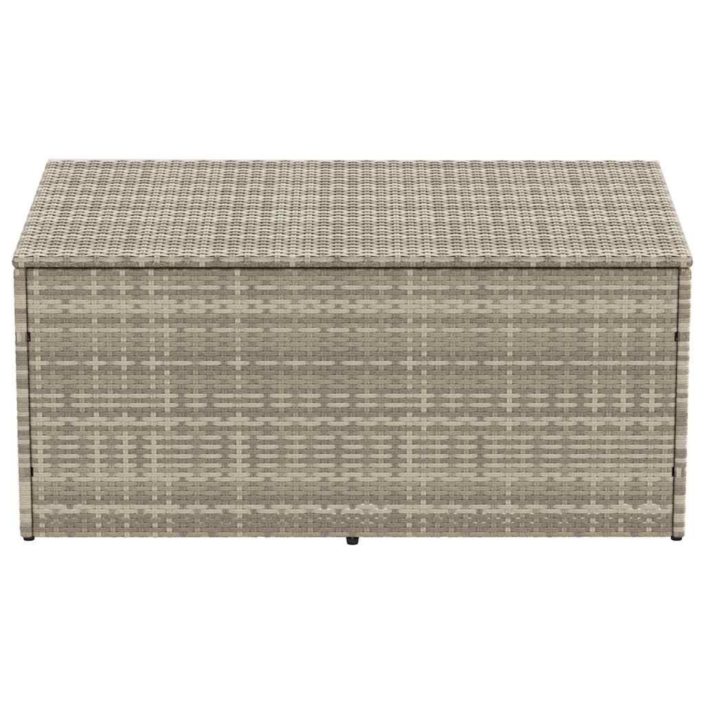 Boîte de rangement de jardin gris clair 110x50x58 cm rotin