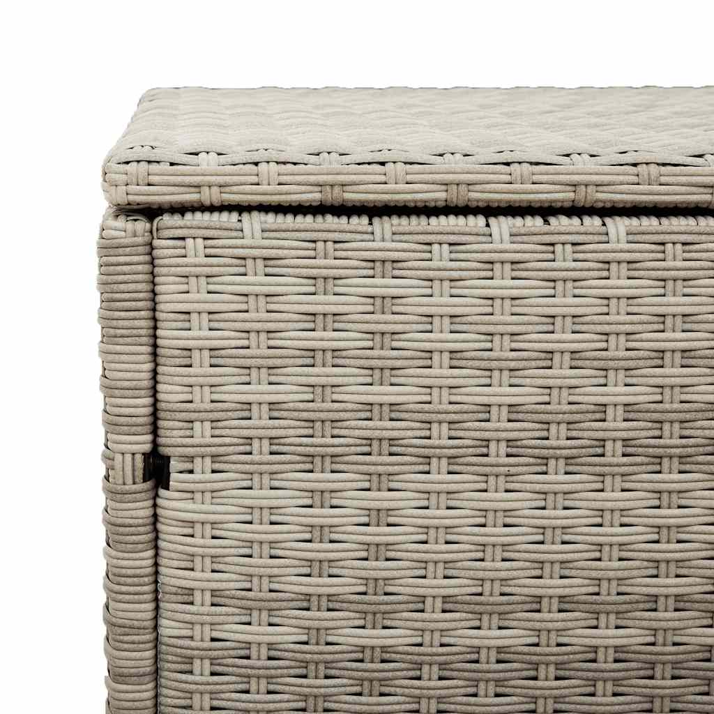 Boîte de rangement de jardin gris clair 110x50x58 cm rotin