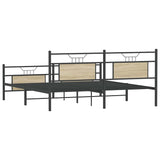 Cadre de lit en métal sans matelas chêne sonoma 183x213 cm