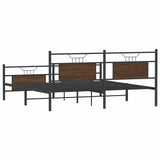 Cadre de lit en métal sans matelas chêne marron 183x213 cm