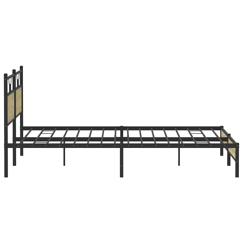 Cadre de lit en métal sans matelas chêne sonoma 200x200 cm