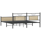 Cadre de lit en métal sans matelas chêne sonoma 183x213 cm