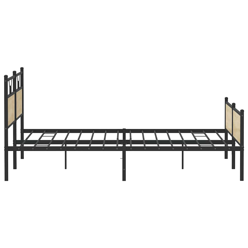 Cadre de lit en métal sans matelas chêne sonoma 200x200 cm