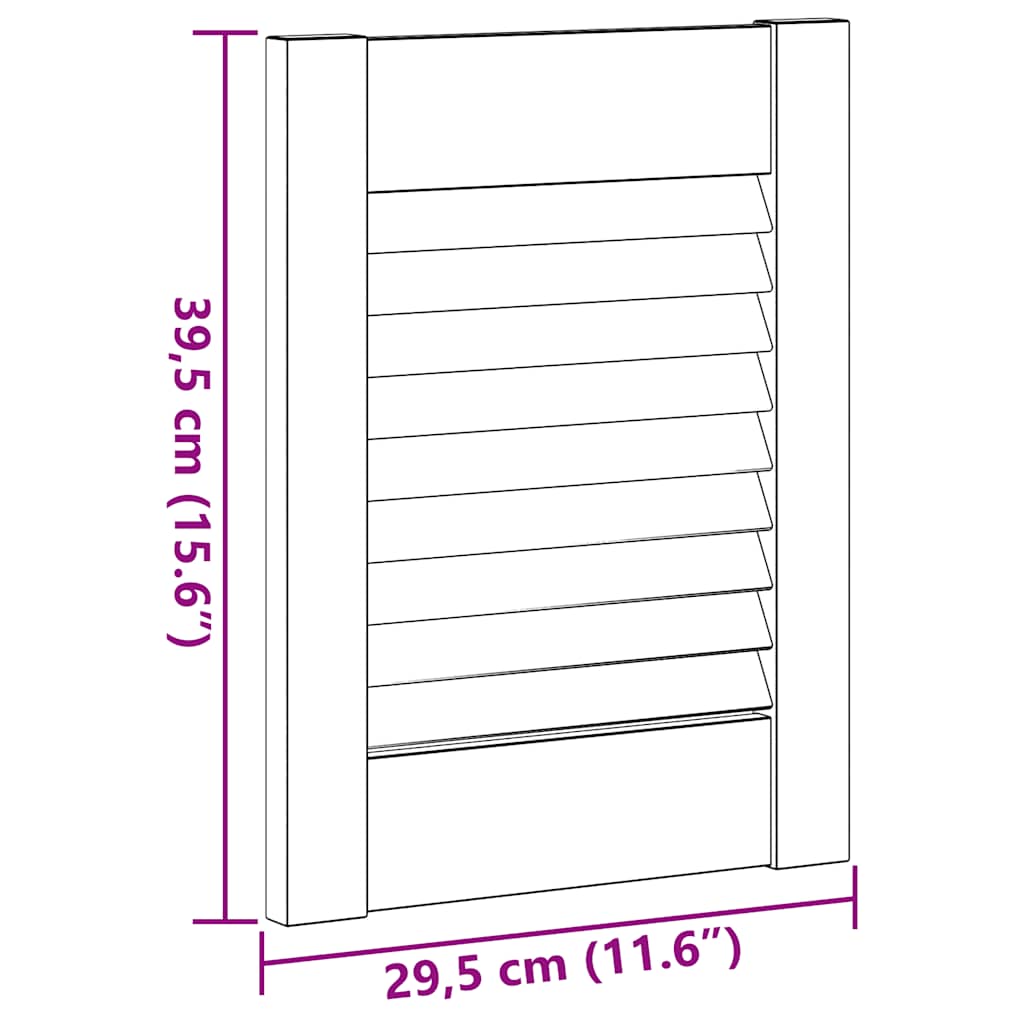 Porte d'armoire à persiennes 39,5x29,5 cm bois de pin massif