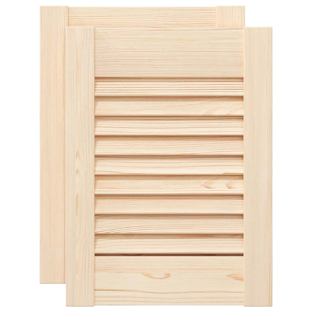 Louvered cabinet doors 2 pcs 39.5x29.5 cm solid pine