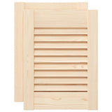 Louvered cabinet doors 2 pcs 39.5x29.5 cm solid pine