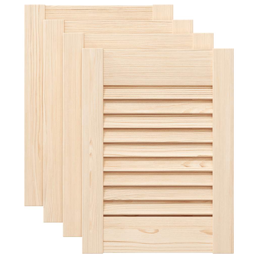 4 pcs Louvered Cabinet Doors 39.5x29.5cm Solid Pine