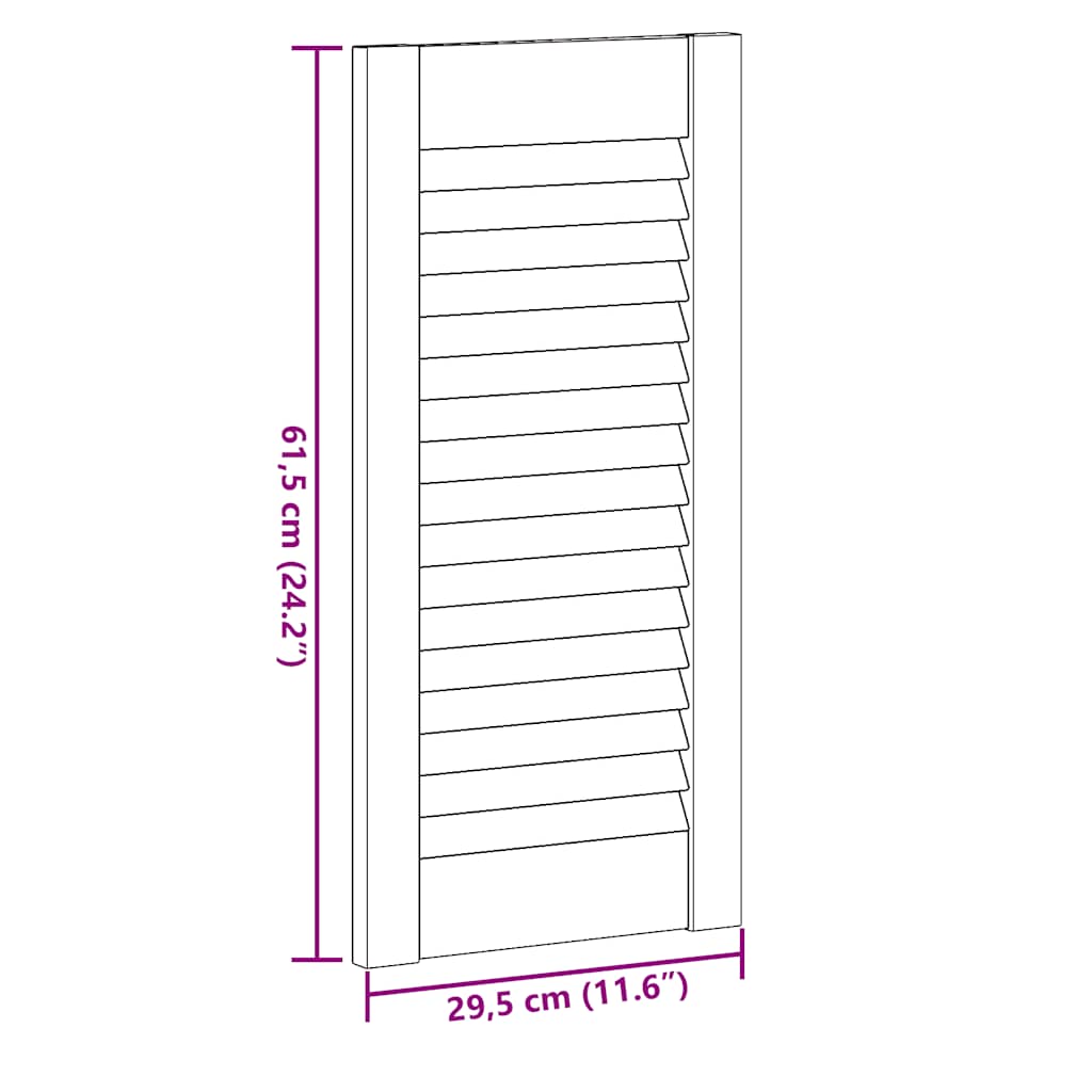 Porte d'armoire à persiennes 61,5x29,5 cm bois de pin massif