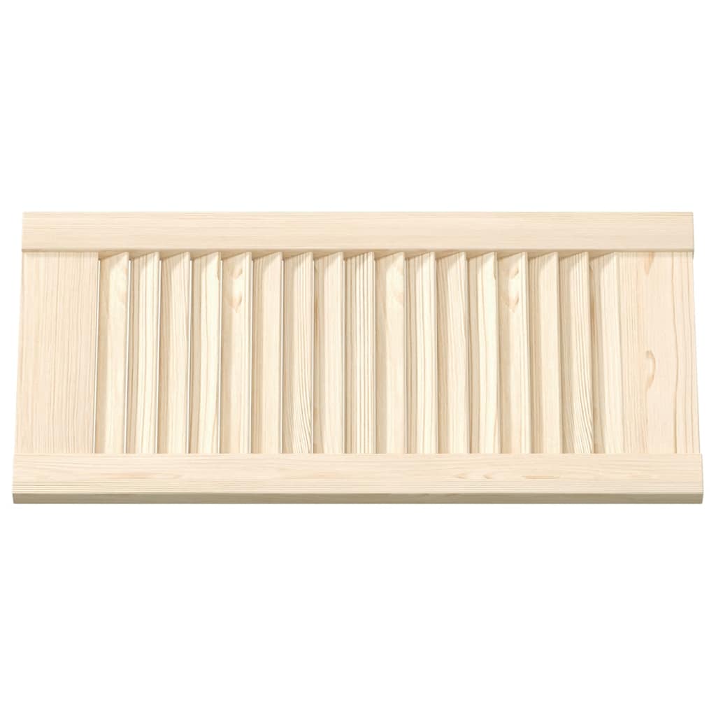 2 pcs Louvered Cabinet Doors 61.5x29.5cm Solid Pine