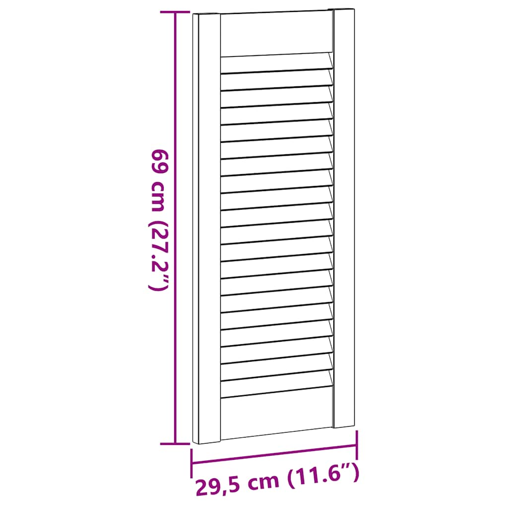 Porte d'armoire à persiennes 69x29,5 cm bois de pin massif