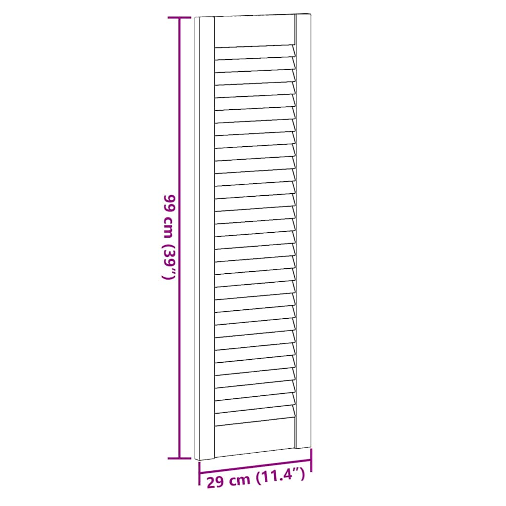 Portes d'armoire à persiennes 2 pcs 99x29,5 cm pin massif