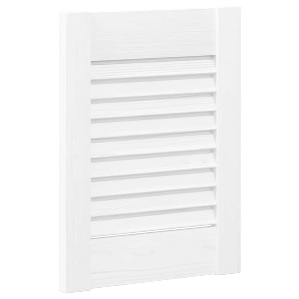 Portes d'armoire à persiennes 2 pcs blanc 39,5x29,5 cm