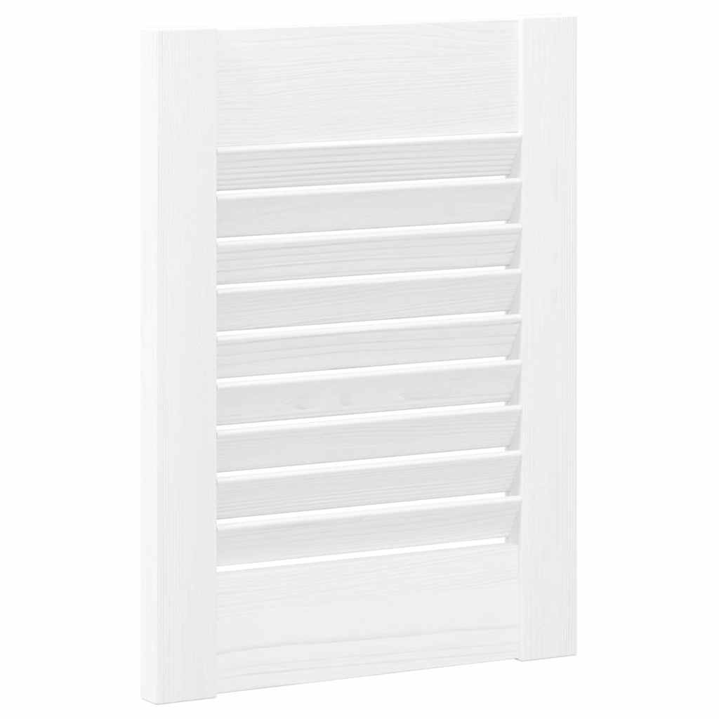 Portes d'armoire à persiennes 2 pcs blanc 39,5x29,5 cm