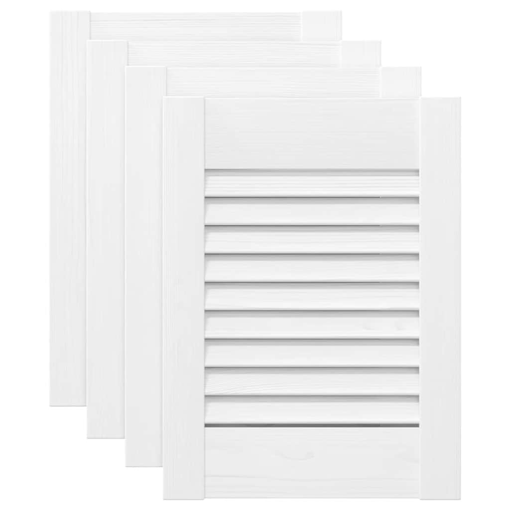 Portes d'armoire à persiennes 4 pcs blanc 39,5x29,5 cm