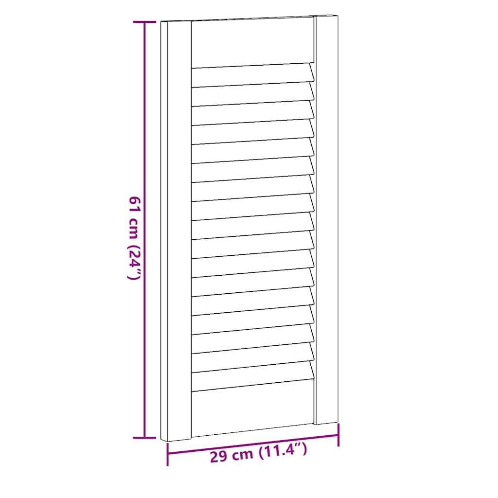 Portes d'armoire à persiennes 4 pcs blanc 61,5x29,5 cm